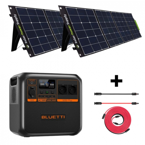 Toate generatoarele solare - Kit Generator Solar Portabil Bluetti AC180P 1800W 1440Wh LifePO4 cu 2 x panou 200W