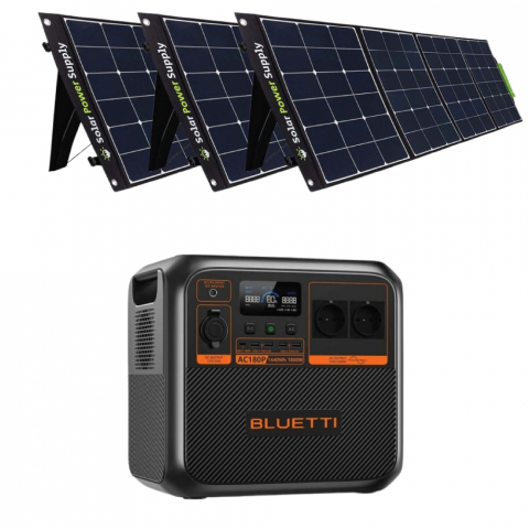 Kit Generator Solar Portabil Bluetti AC180P 1800W 1440Wh LifePO4 cu 3 x panou 200W [1]