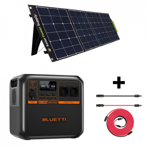 Toate generatoarele solare - Kit Generator Solar Portabil Bluetti AC180P 1800W 1440Wh LifePO4 cu panou 200W