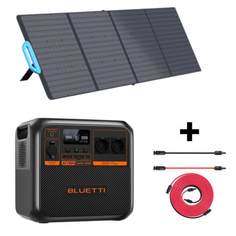 Generatoare Solare - Kit Generator Solar Portabil Bluetti AC180P 1800W 1440Wh LifePO4 cu panou 200W
