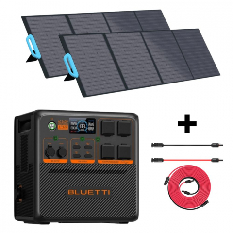Generatoare Solare - Kit Generator Solar Portabil Bluetti AC240P 2400W 1843Wh LifePO4 cu 2 x panou 200W