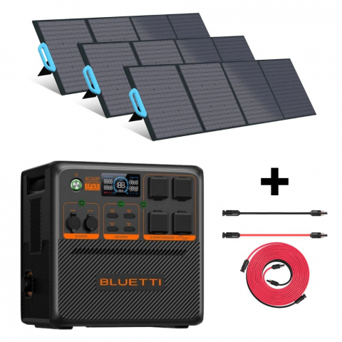 Generatoare Solare - Kit Generator Solar Portabil Bluetti AC240P 2400W 1843Wh LifePO4 cu 3 x panou 200W