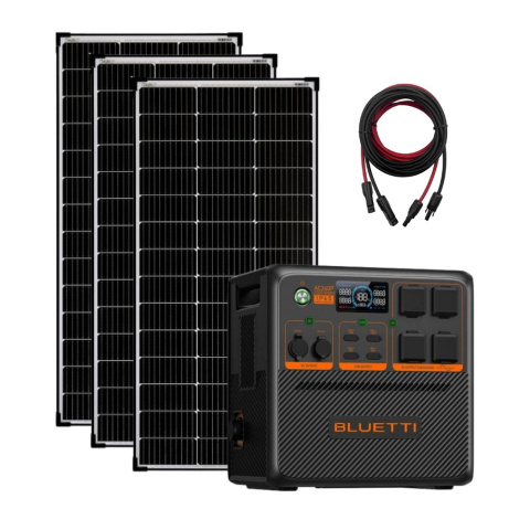 Generatoare Solare Bluetti - Kit Generator Solar Portabil Bluetti AC240P 2400W 1843Wh LifePO4 cu panou rigid 3 x 150W