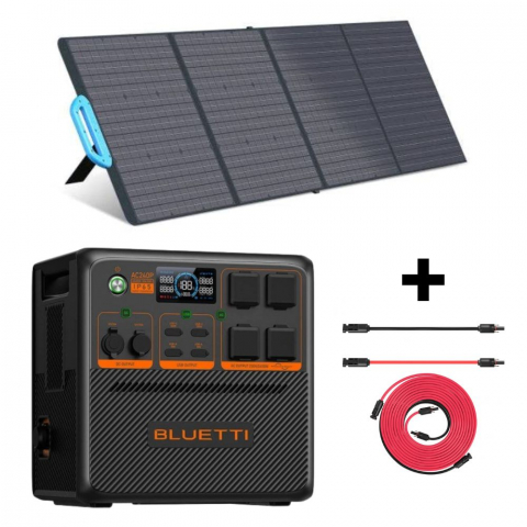 Generatoare Solare - Kit Generator Solar Portabil Bluetti AC240P 2400W 1843Wh LifePO4 cu panou 200W