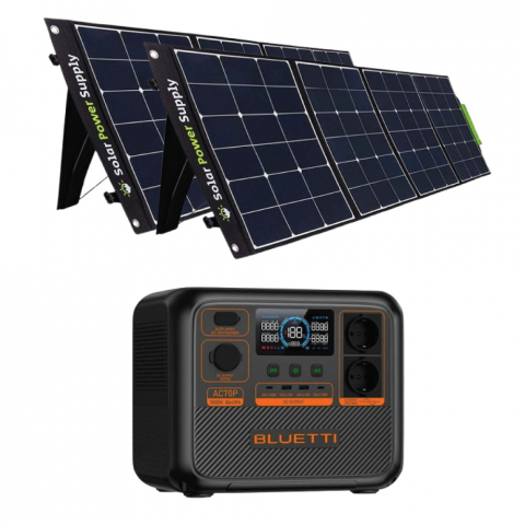 Kit Generator Solar Portabil Bluetti AC70P 1000W 864Wh LifePO4 cu 2 x panou 200W [1]