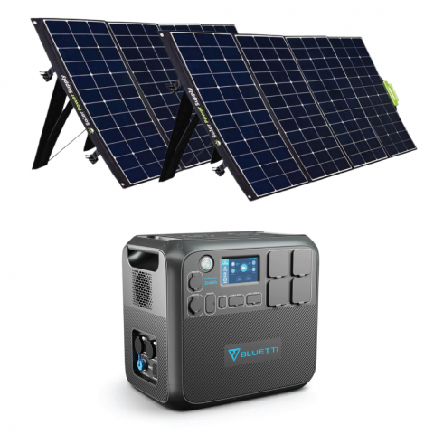 Kit Generator Solar Portabil Bluetti Poweroak 2200W 2048Wh Ac200Max + 2 X panou 400W [1]