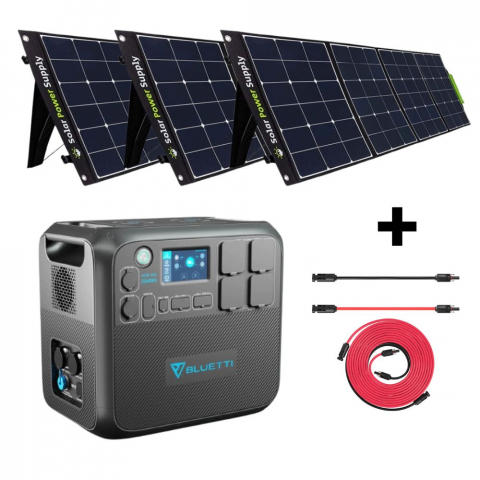 Generatoare Solare - Kit Generator Solar Portabil Bluetti Poweroak 2200W 2048Wh Ac200Max + 3 X panou 400W
