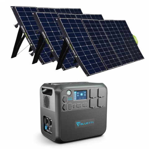 Kit Generator Solar Portabil Bluetti Poweroak 2200W 2048Wh Ac200Max + 3 X panou 400W [1]