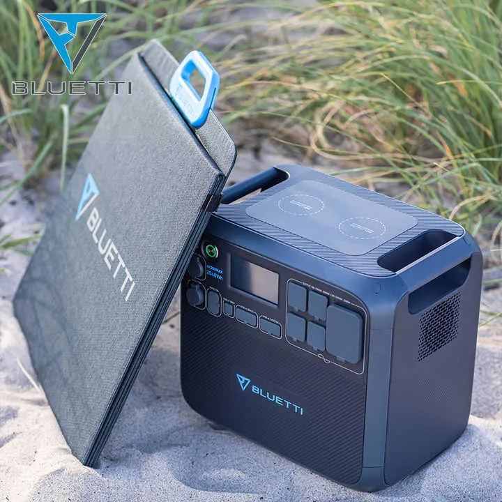 Kit Generator Solar Portabil Bluetti Poweroak 2200W 2048Wh AC200Max + Panou 200W [7]