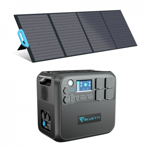 Kit Generator Solar Portabil Bluetti Poweroak 2200W 2048Wh AC200Max + Panou 200W [1]