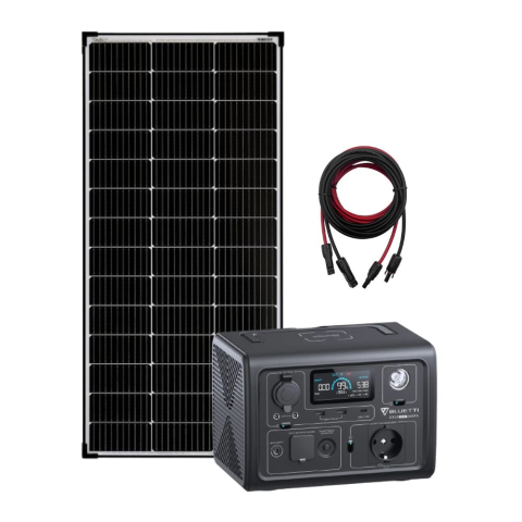 Generatoare Solare Bluetti - Kit Generator Solar Portabil Bluetti Poweroak 600W 268Wh Eb3A + Panou rigid 150W