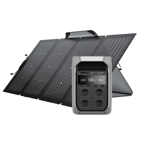 Generatoare Solare EcoFlow - Kit generator solar portabil EcoFlow Delta 3 Max Plus 2048Wh, 3000W + panou 160W
