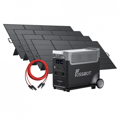 Toate generatoarele solare - Kit generator solar portabil Fossibot F3600 Pro Negru, 3300W, 3840Wh cu panou 4 x 420W