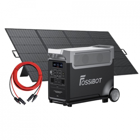 Toate generatoarele solare - Kit generator solar portabil Fossibot F3600 Pro Negru, 3300W, 3840Wh cu panou 420W