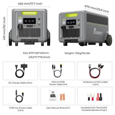 Kit generator solar portabil FOSSIBOT F7200 7200W 5,2 kWh cu 3 panouri de 400W [10]