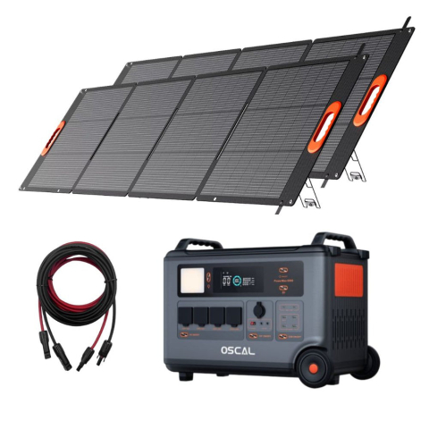 Energie Solara Portabila - Kit Generator solar portabil OSCAL PowerMax 6000W 3600Wh + 2 panouri 200W