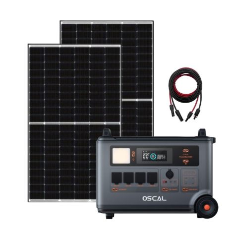 Toate generatoarele solare - Kit Generator solar portabil OSCAL PowerMax 6000W 3600Wh + 2 panouri 455W Canadiansolar