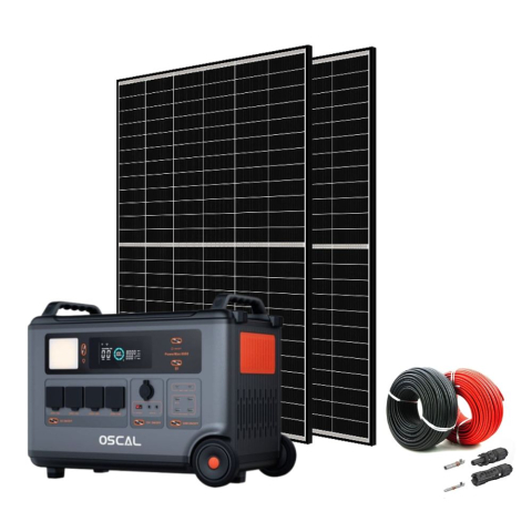 Toate generatoarele solare - Kit Generator solar portabil OSCAL PowerMax 6000W 3600Wh + 2 panouri fotovoltaice 460W