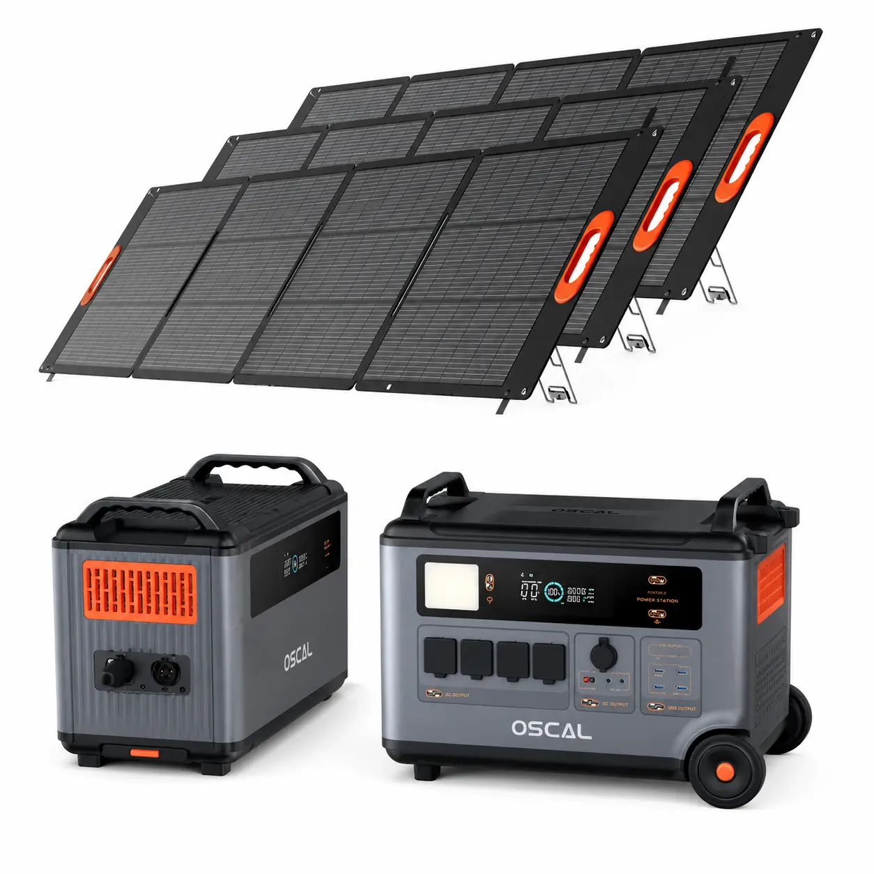 Toate generatoarele solare - Kit Generator solar portabil OSCAL PowerMax 6000W 7200Wh + 3 panouri 200W
