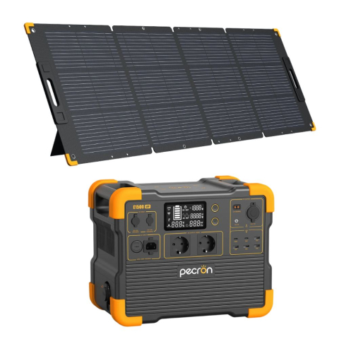 Generatoare Solare - Kit generator solar portabil PECRON E1500LFP, 1536Wh, 2200W, 230V, Baterie LiFePO4 cu panou 200W