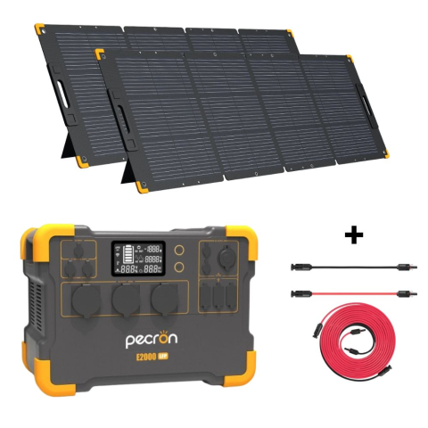 Toate generatoarele solare - Kit generator solar portabil PECRON E2000LFP, 1920Wh, 2000W, 230V, Baterie LiFePO4 cu 2X panou 200W