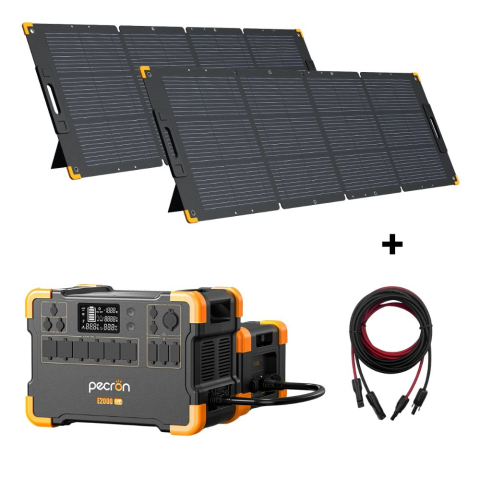 Toate generatoarele solare - Kit generator solar portabil PECRON E2000LFP+EP3000, 4992Wh, 2000W + 2X panou 200W