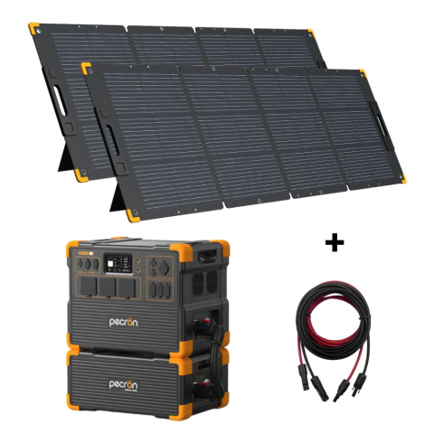 Toate generatoarele solare - Kit generator solar portabil PECRON E3600LFP+EP3000, 6144Wh 3600W + 2 panouri 200W