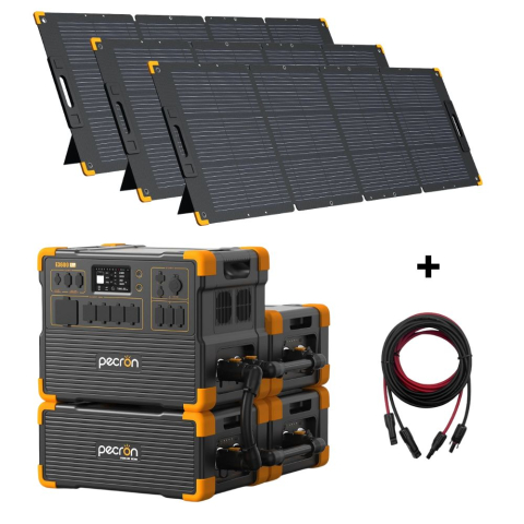 Toate generatoarele solare - Kit generator solar portabil PECRON E3600LFP+EP3000, 12,288Wh 3600W + 3 panouri 200W