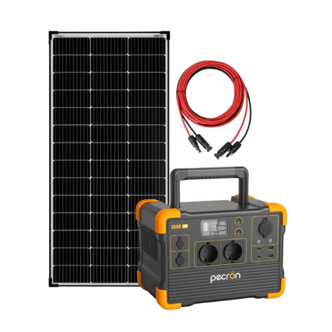 Toate generatoarele solare - Kit generator solar portabil PECRON E600LFP, 614Wh, 1200W, 230V, Baterie LiFePO4 cu panou rigid 150W