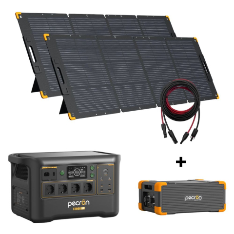 Toate generatoarele solare - Kit generator solar portabil PECRON F3000LFP+EP3000, 6144Wh 3600W panouri 2 x 200W