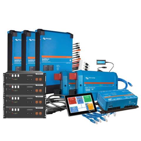 Kituri solare off-grid - Kit trifazat 14kWh cu baterie Pylontech US3000C si 3x Victron MultiPlus-II 48/5000 pentru casa si sisteme fotovoltaice