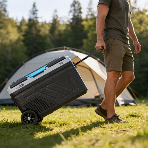 Lada frigorifica profesionala cu compresor, Troller, 40 l, Panou tactil, Porturi USB-A, USB-C, Alimentare DC 12/24 V si adaptor 220 V, aplicatie Smart [13]