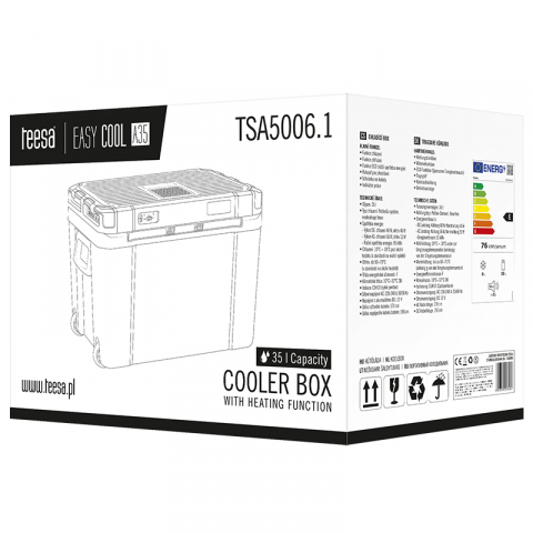 Lada frigorifica Troller TEESA TSA5006.1, racire-incalzire 35L, alimentare bricheta auto 12V, priza 230V, clasa energetica E, Gri [9]