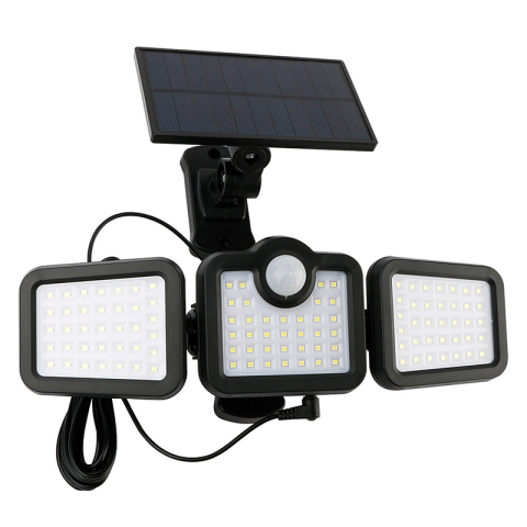Lampa LED solara 10W 6000K cu senzor de miscare PIR si telecomanda IP65 [1]