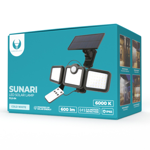 Lampa LED solara 10W 6000K cu senzor de miscare PIR si telecomanda IP65 [7]