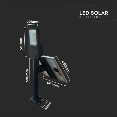 Lampa stradala LED solara 50W 4000K IP65 pentru exterior [2]
