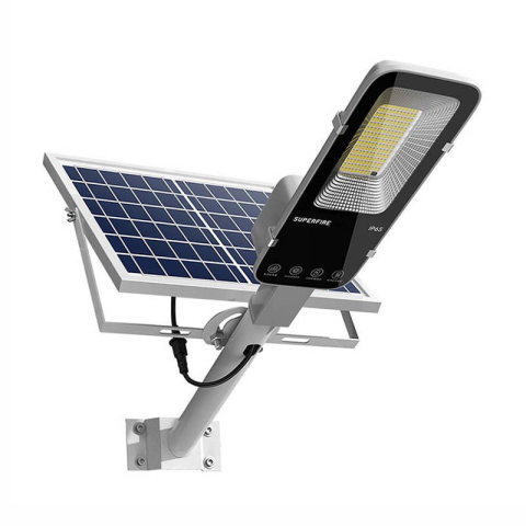 Lampi solare - Lampă stradală solară LED Superfire FF5-C, 1200 lm, acumulator 15.000 mAh, panou solar și telecomandă