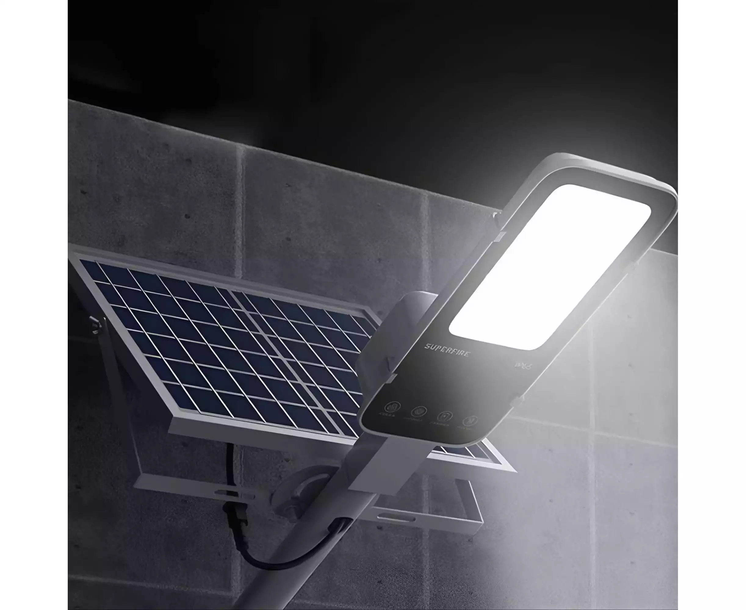 Lampă stradală solară LED Superfire FF5-E, 2000 lm, acumulator 20.000 mAh, panou solar și telecomandă [3]