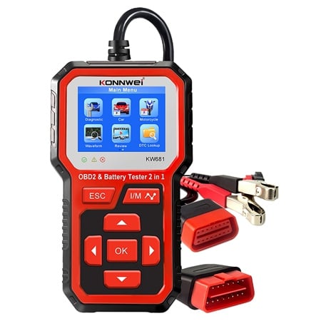 Aparate Diagnoza Auto - Multimetru Diagnoza Auto Obd2 + Tester Baterii Kw681 Konnwei