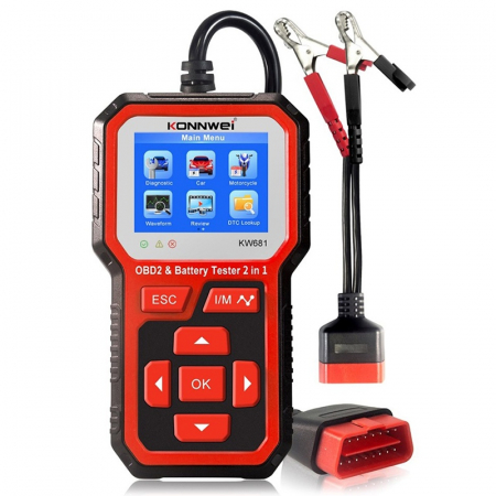 Diagnoza si Tester Baterie Auto 2in1 Konnwei KW681, 6V si 12V, Testare Tensiune, Pornire la Rece, Rezistenta, Stadiu Incarcare, ACID/AGM/EGL/EFB, Compatibil Android si iOS [8]