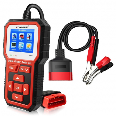 Diagnoza si Tester Baterie Auto 2in1 Konnwei KW681, 6V si 12V, Testare Tensiune, Pornire la Rece, Rezistenta, Stadiu Incarcare, ACID/AGM/EGL/EFB, Compatibil Android si iOS [6]