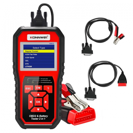 Tester baterii si diagnostice OBD II KONNWEI KW870, 2 in 1, pentru masini 12V, functii complete [4]