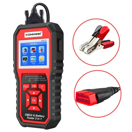 Tester baterii si diagnostice OBD II KONNWEI KW870, 2 in 1, pentru masini 12V, functii complete [3]