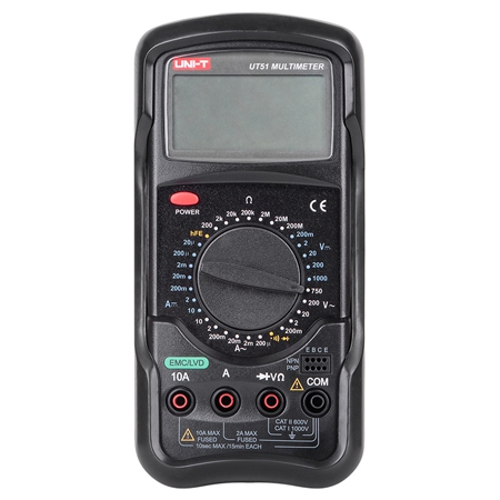 Scule si aparate - Multimetru Digital Uni-T UT51, Tensiune DC/AC 1000V, Curent, Rezistenta, Testare Diode, Continuitate