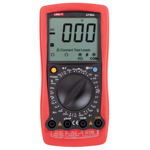 Multimetru Digital Uni-T UT58A, Capacitate 100µF, Tensiune DC/AC, Curent, Rezistenta, Oprire Automata, Continuitate [1]