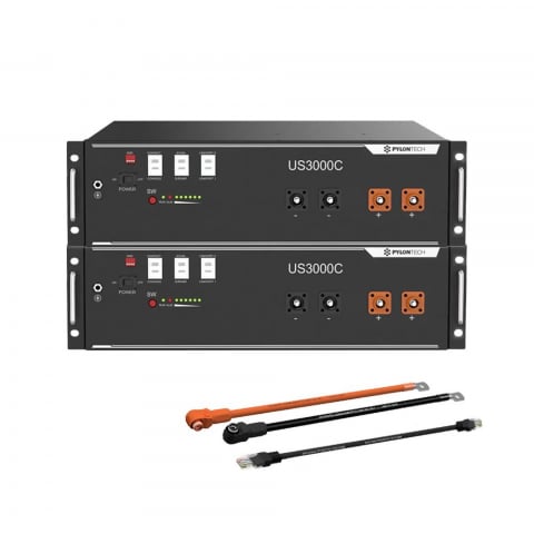 Acumulatori de stocare - Pachet 2X Acumulator Pylontech US3000C 48V 3,5 kWh, baterie LifePo4 3500 Wh