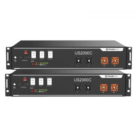 Acumulatori de stocare - Pachet 2X Acumulator Pylontech US2000C 48V 2,4 kWh, baterie LifePo4 2400 Wh