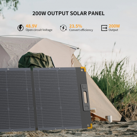 Panou solar portabil PECRON PV200, 200W, Monocristalin, Rezistent IP67, Pliabil, Greutate 8kg, Cabluri 2-in-1 pentru incarcare rapida [2]