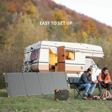 Panou solar portabil PECRON PV200, 200W, Monocristalin, Rezistent IP67, Pliabil, Greutate 8kg, Cabluri 2-in-1 pentru incarcare rapida [4]