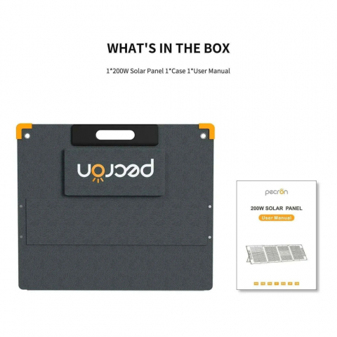 Panou solar portabil PECRON PV200, 200W, Monocristalin, Rezistent IP67, Pliabil, Greutate 8kg, Cabluri 2-in-1 pentru incarcare rapida [5]